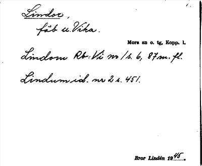Bild på arkivkortet för arkivposten Lindor