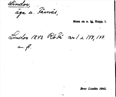 Bild på arkivkortet för arkivposten Lindor