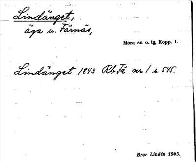 Bild på arkivkortet för arkivposten Lindänget