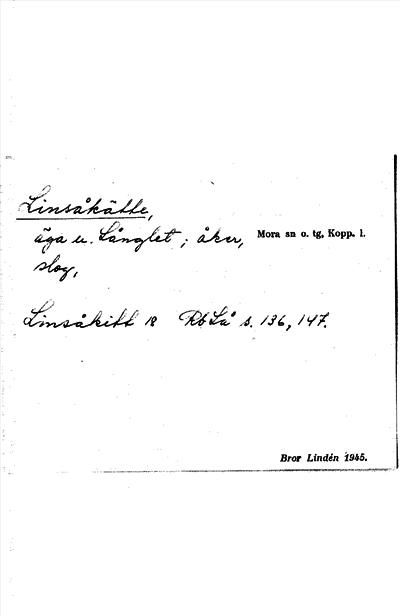 Bild på arkivkortet för arkivposten Linsåkätte