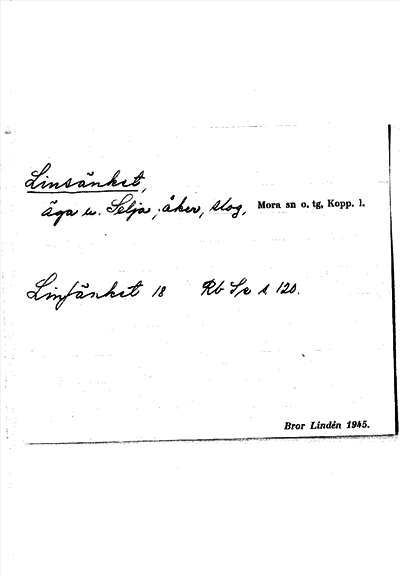 Bild på arkivkortet för arkivposten Linsänket