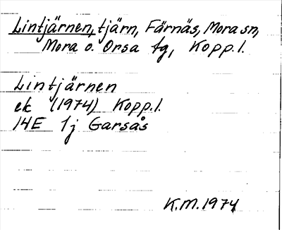 Bild på arkivkortet för arkivposten Lintjärnen