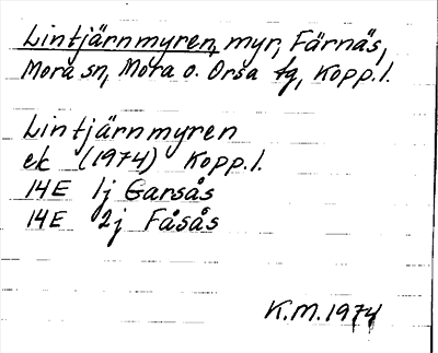 Bild på arkivkortet för arkivposten Lintjärnmyren