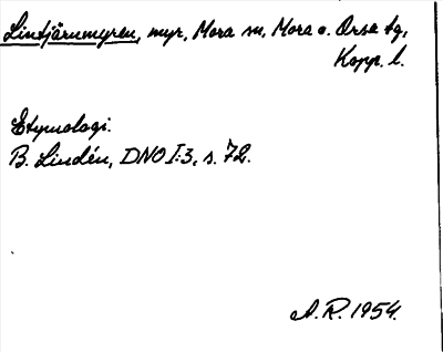 Bild på arkivkortet för arkivposten Lintjärnmyren