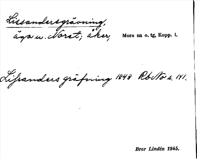 Bild på arkivkortet för arkivposten Lissandersgrävning