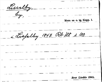 Bild på arkivkortet för arkivposten Lisselby