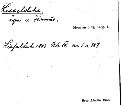 Bild på arkivkortet för arkivposten Lisseldike