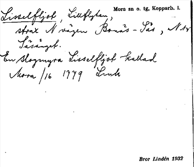 Bild på arkivkortet för arkivposten Lisselfljot