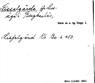 Bild på arkivkortet för arkivposten Lisselgärde