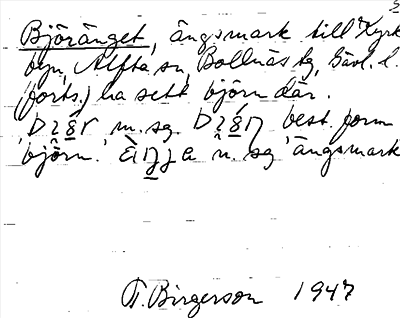 Bild på arkivkortet för arkivposten Björänget