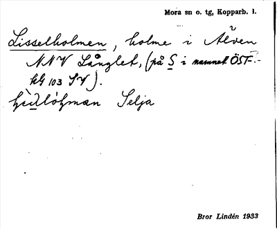 Bild på arkivkortet för arkivposten Lisselholmen