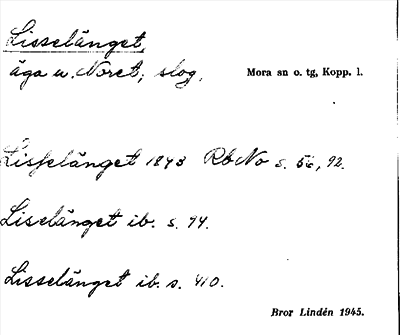 Bild på arkivkortet för arkivposten Lisselänget