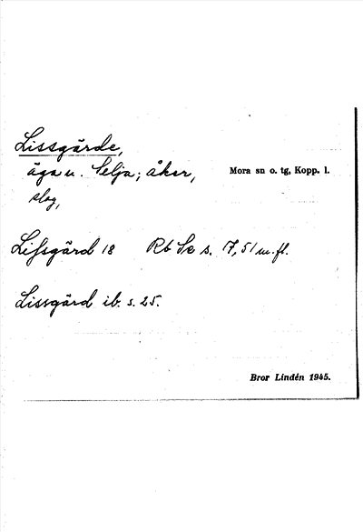 Bild på arkivkortet för arkivposten Lissgärde