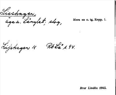 Bild på arkivkortet för arkivposten Lisshagen