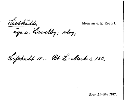 Bild på arkivkortet för arkivposten Lisskätte