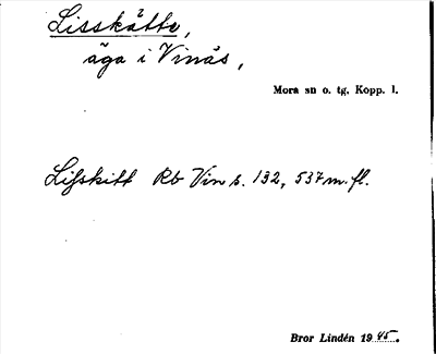 Bild på arkivkortet för arkivposten Lisskätte