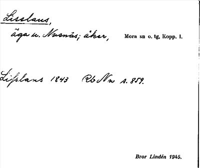 Bild på arkivkortet för arkivposten Lisslans