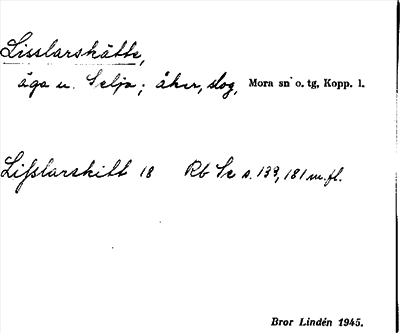Bild på arkivkortet för arkivposten Lisslarskätte