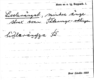 Bild på arkivkortet för arkivposten Lissleränget