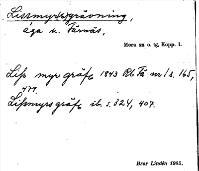 Bild på arkivkortet för arkivposten Lissmyr(s)grävning