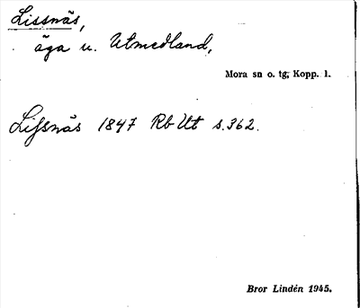 Bild på arkivkortet för arkivposten Lissnäs