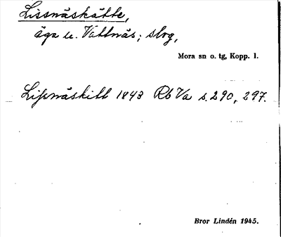 Bild på arkivkortet för arkivposten Lissnäskätte