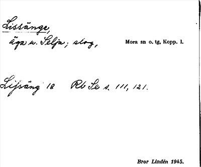 Bild på arkivkortet för arkivposten Lissänge