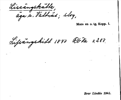 Bild på arkivkortet för arkivposten Lissängskätte