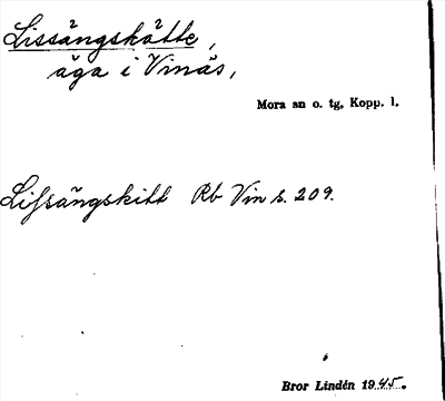 Bild på arkivkortet för arkivposten Lissängskätte