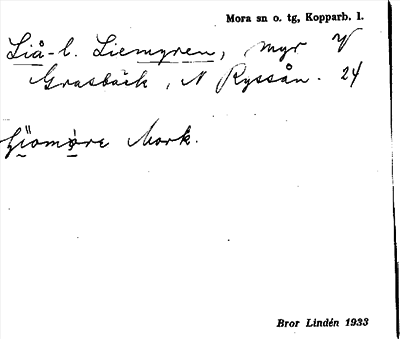 Bild på arkivkortet för arkivposten Liå- l. Liemyren