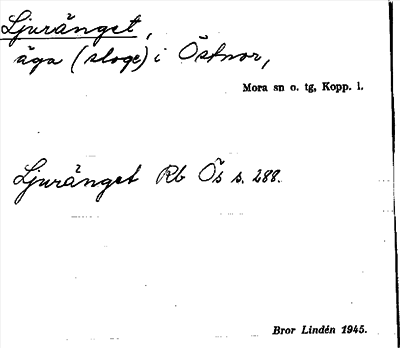 Bild på arkivkortet för arkivposten Ljuränget