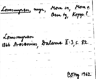 Bild på arkivkortet för arkivposten Lomsmyren