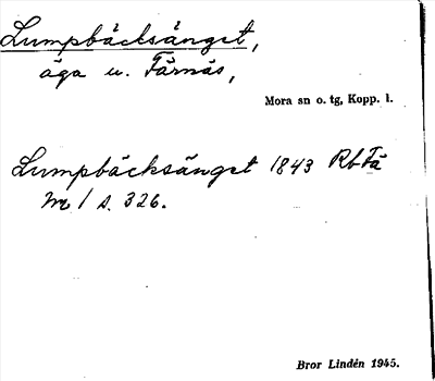 Bild på arkivkortet för arkivposten Lumpbäcksänget