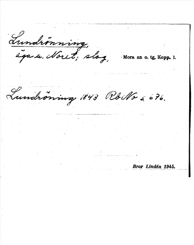 Bild på arkivkortet för arkivposten Lundrönning