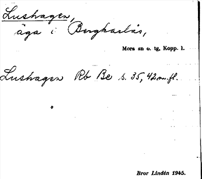 Bild på arkivkortet för arkivposten Lushagen