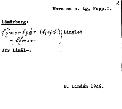 Bild på arkivkortet för arkivposten Låmårberg