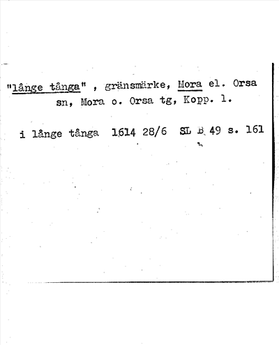 Bild på arkivkortet för arkivposten »långa tånga»