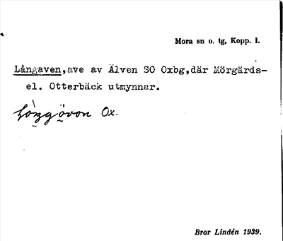 Bild på arkivkortet för arkivposten Långaven