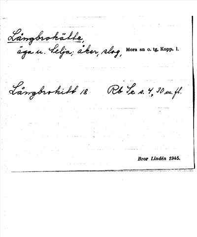Bild på arkivkortet för arkivposten Långbrokätte