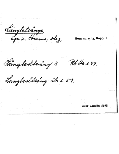Bild på arkivkortet för arkivposten Långletsänge