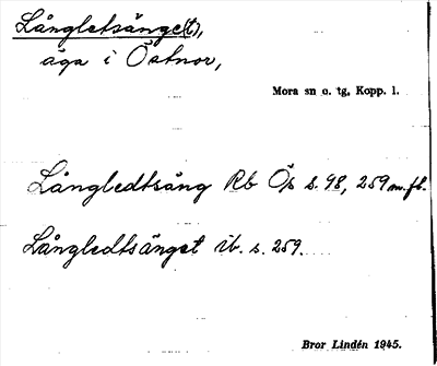 Bild på arkivkortet för arkivposten Långletsänge(t)