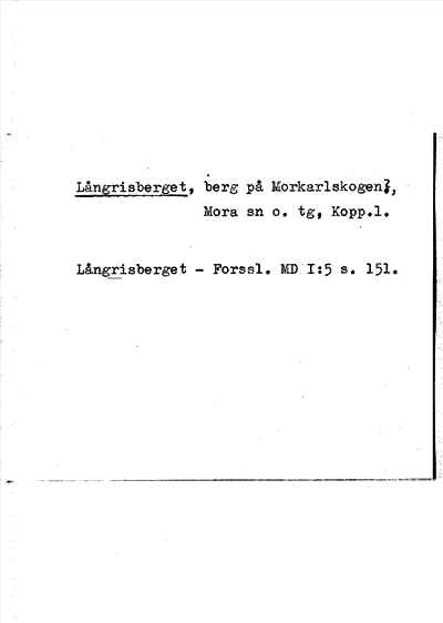 Bild på arkivkortet för arkivposten Långrisberget