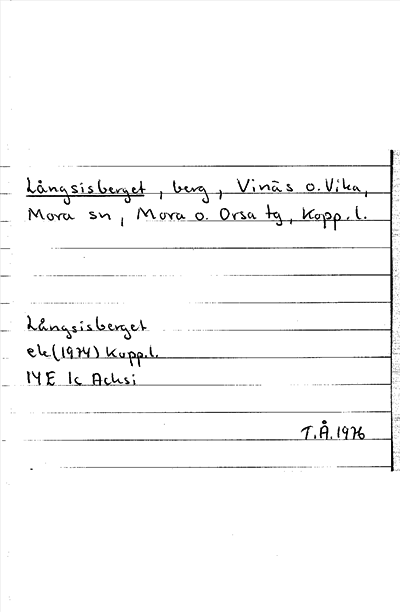 Bild på arkivkortet för arkivposten Långsisberget
