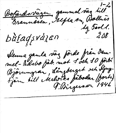 Bild på arkivkortet för arkivposten Bofärdsvägen