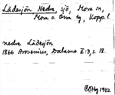 Bild på arkivkortet för arkivposten Lädesjön, Nedre