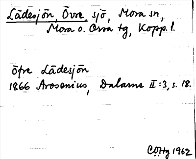 Bild på arkivkortet för arkivposten Lädesjön, Övre