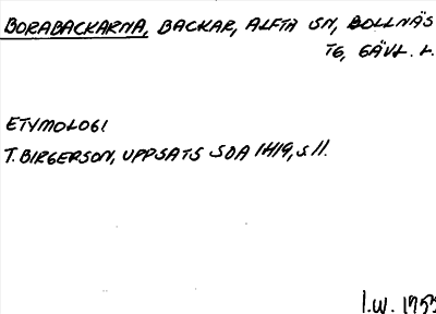 Bild på arkivkortet för arkivposten Borabackarna