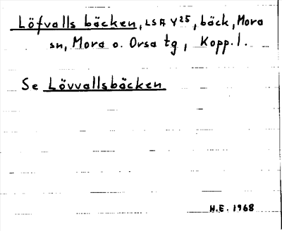 Bild på arkivkortet för arkivposten Löfvalls bäcken, se Lövvallsbäcken
