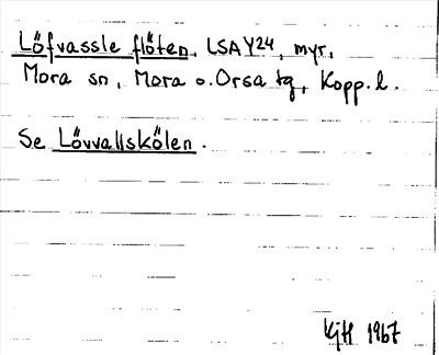 Bild på arkivkortet för arkivposten Löfvassle flöten, se Lövvallskölen
