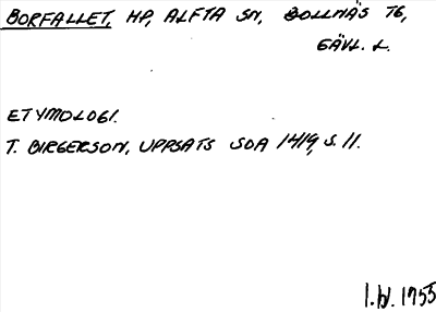Bild på arkivkortet för arkivposten Borfallet